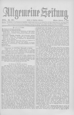 Allgemeine Zeitung Mittwoch 11. Juni 1884