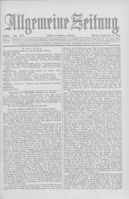 Allgemeine Zeitung Samstag 14. Juni 1884