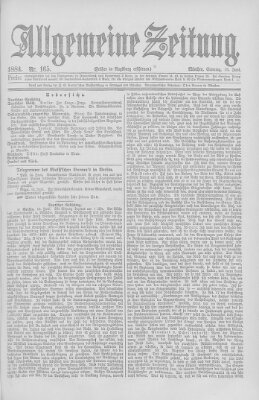 Allgemeine Zeitung Sonntag 15. Juni 1884