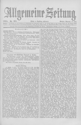 Allgemeine Zeitung Mittwoch 18. Juni 1884