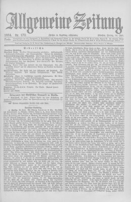 Allgemeine Zeitung Freitag 20. Juni 1884