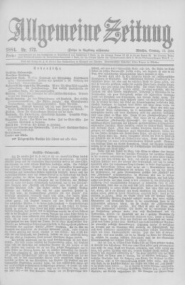 Allgemeine Zeitung Sonntag 22. Juni 1884