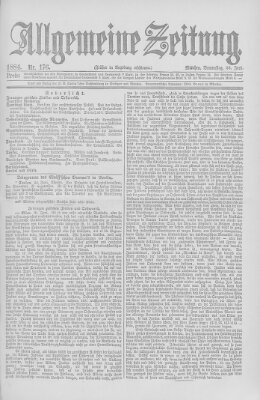 Allgemeine Zeitung Donnerstag 26. Juni 1884