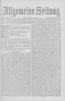 Allgemeine Zeitung Samstag 28. Juni 1884