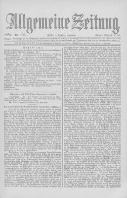 Allgemeine Zeitung Mittwoch 2. Juli 1884