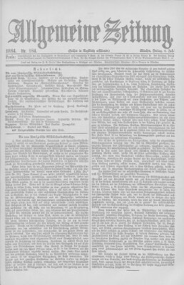 Allgemeine Zeitung Freitag 4. Juli 1884