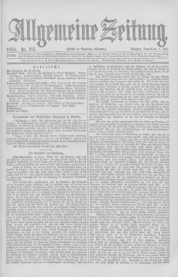 Allgemeine Zeitung Samstag 5. Juli 1884