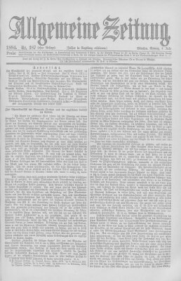 Allgemeine Zeitung Montag 7. Juli 1884