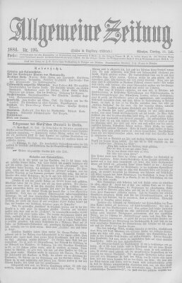 Allgemeine Zeitung Dienstag 15. Juli 1884