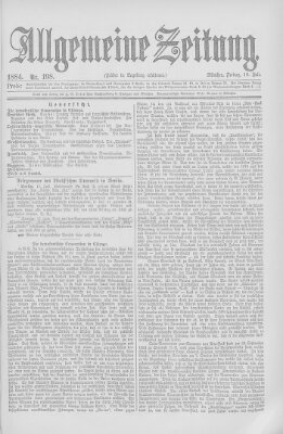 Allgemeine Zeitung Freitag 18. Juli 1884