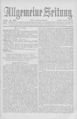 Allgemeine Zeitung Sonntag 20. Juli 1884