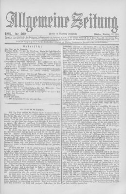 Allgemeine Zeitung Dienstag 29. Juli 1884