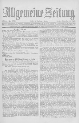 Allgemeine Zeitung Donnerstag 14. August 1884