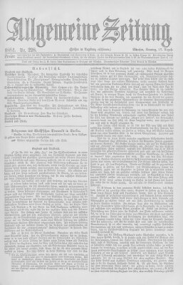 Allgemeine Zeitung Sonntag 17. August 1884