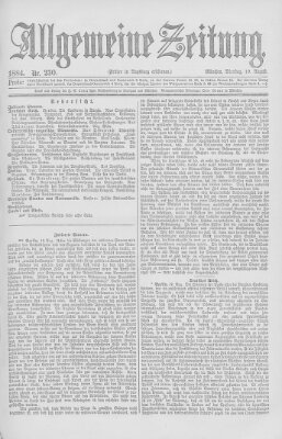 Allgemeine Zeitung Dienstag 19. August 1884