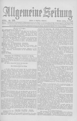 Allgemeine Zeitung Freitag 22. August 1884