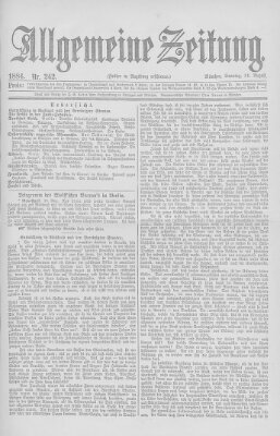 Allgemeine Zeitung Sonntag 31. August 1884