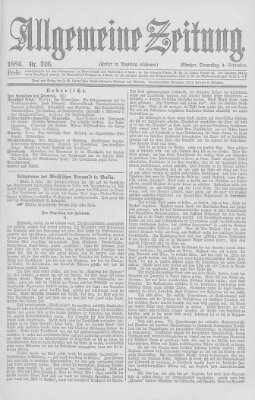 Allgemeine Zeitung Donnerstag 4. September 1884