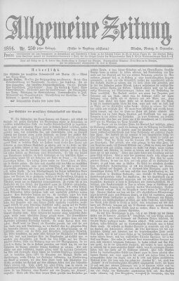 Allgemeine Zeitung Montag 8. September 1884