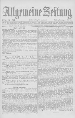 Allgemeine Zeitung Sonntag 14. September 1884