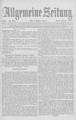 Allgemeine Zeitung Mittwoch 8. Oktober 1884