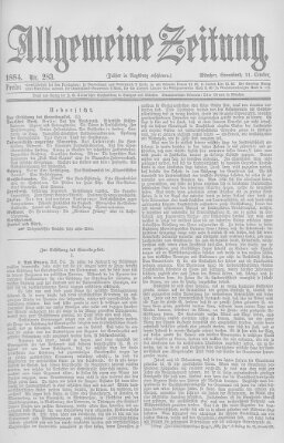 Allgemeine Zeitung Samstag 11. Oktober 1884