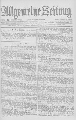 Allgemeine Zeitung Montag 13. Oktober 1884