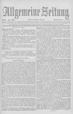 Allgemeine Zeitung Freitag 17. Oktober 1884