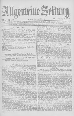 Allgemeine Zeitung Sonntag 19. Oktober 1884