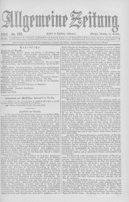 Allgemeine Zeitung Dienstag 21. Oktober 1884