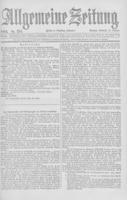 Allgemeine Zeitung Mittwoch 22. Oktober 1884