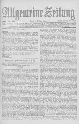 Allgemeine Zeitung Sonntag 26. Oktober 1884