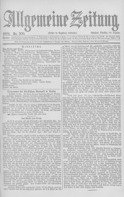 Allgemeine Zeitung Dienstag 28. Oktober 1884