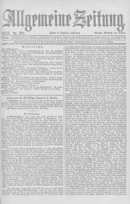 Allgemeine Zeitung Mittwoch 29. Oktober 1884