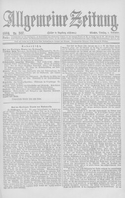 Allgemeine Zeitung Dienstag 4. November 1884