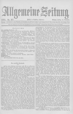 Allgemeine Zeitung Freitag 14. November 1884