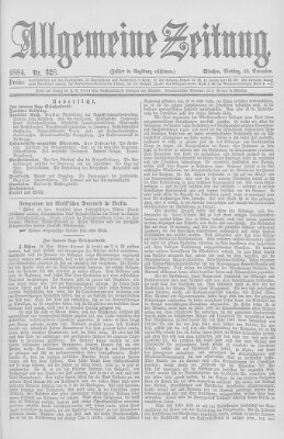 Allgemeine Zeitung Dienstag 25. November 1884