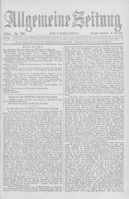 Allgemeine Zeitung Mittwoch 26. November 1884