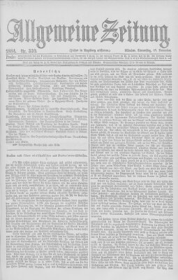 Allgemeine Zeitung Donnerstag 27. November 1884