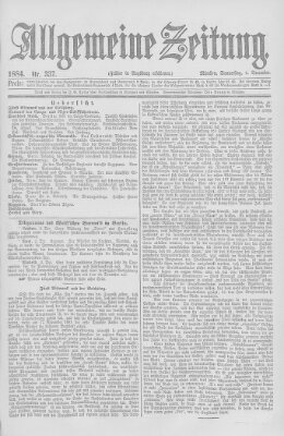 Allgemeine Zeitung Donnerstag 4. Dezember 1884