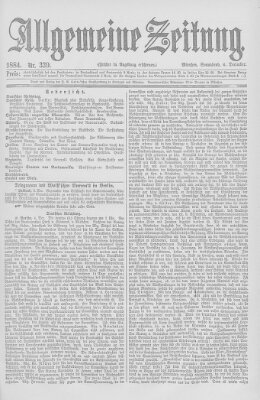 Allgemeine Zeitung Samstag 6. Dezember 1884