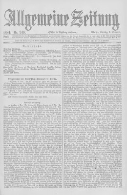 Allgemeine Zeitung Sonntag 7. Dezember 1884