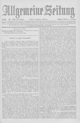 Allgemeine Zeitung Montag 8. Dezember 1884