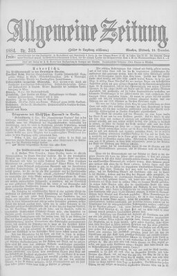 Allgemeine Zeitung Mittwoch 10. Dezember 1884