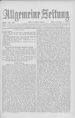 Allgemeine Zeitung Donnerstag 11. Dezember 1884