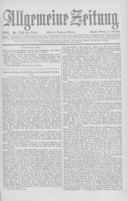 Allgemeine Zeitung Montag 15. Dezember 1884