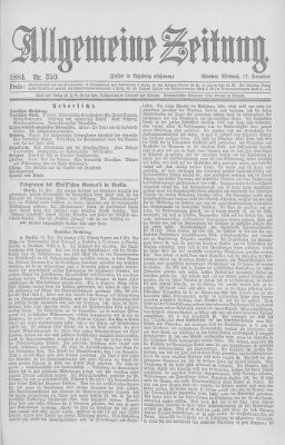 Allgemeine Zeitung Mittwoch 17. Dezember 1884