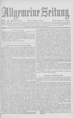 Allgemeine Zeitung Montag 22. Dezember 1884