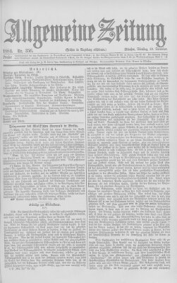 Allgemeine Zeitung Dienstag 23. Dezember 1884