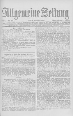 Allgemeine Zeitung Sonntag 28. Dezember 1884